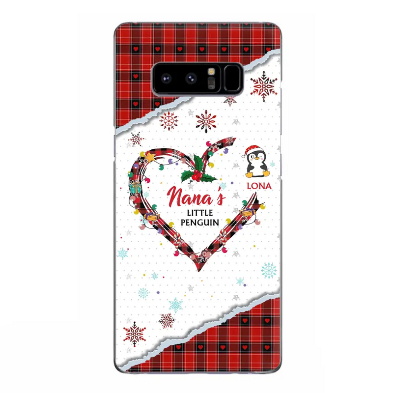 Personalized Christmas Nana Phone Case - Gift Idea For Grandma - Up to 10 Penguins - Case For iPhone/Samsung