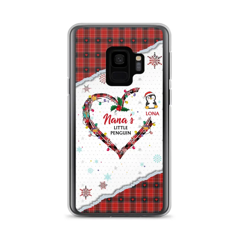 Personalized Christmas Nana Phone Case - Gift Idea For Grandma - Up to 10 Penguins - Case For iPhone/Samsung