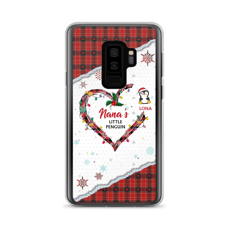 Personalized Christmas Nana Phone Case - Gift Idea For Grandma - Up to 10 Penguins - Case For iPhone/Samsung