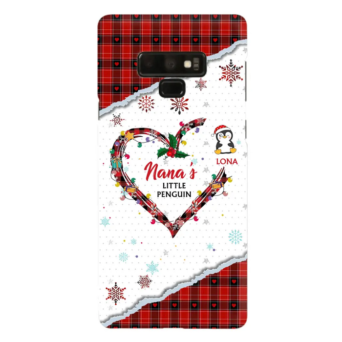 Personalized Christmas Nana Phone Case - Gift Idea For Grandma - Upto 10 Penguins -  Case For iPhone/Samsung