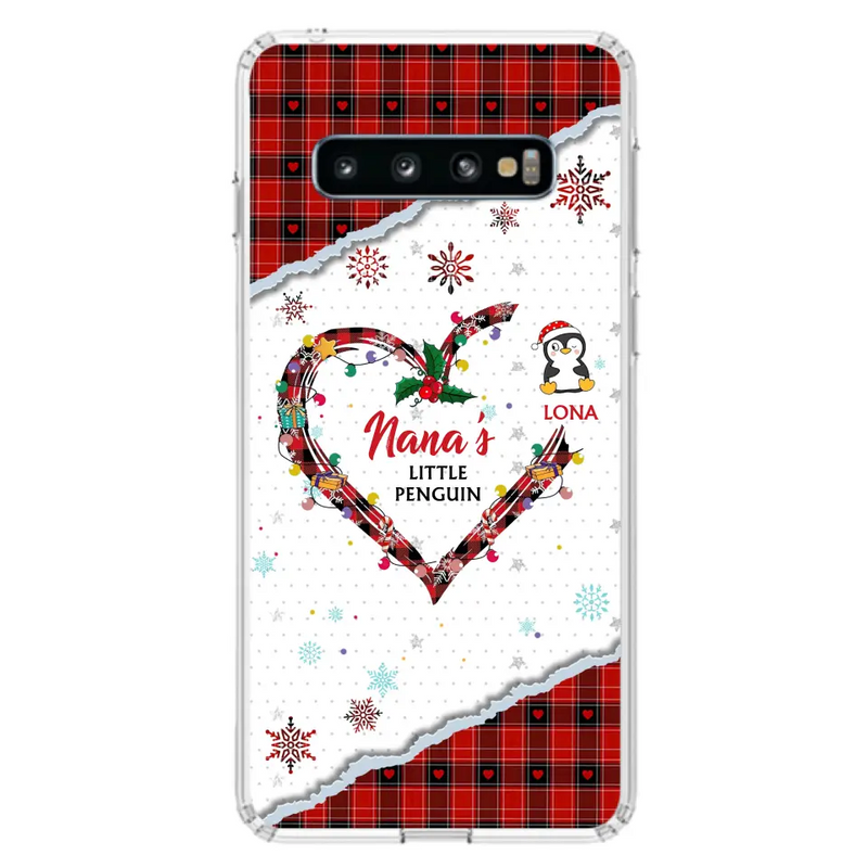 Personalized Christmas Nana Phone Case - Gift Idea For Grandma - Up to 10 Penguins - Case For iPhone/Samsung