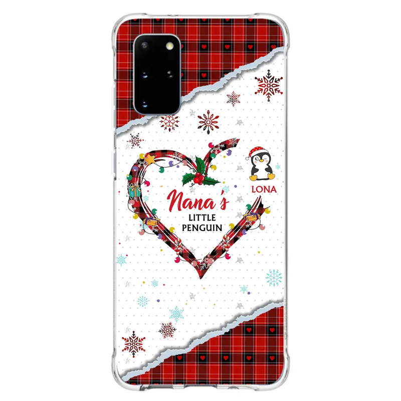 Personalized Christmas Nana Phone Case - Gift Idea For Grandma - Up to 10 Penguins - Case For iPhone/Samsung