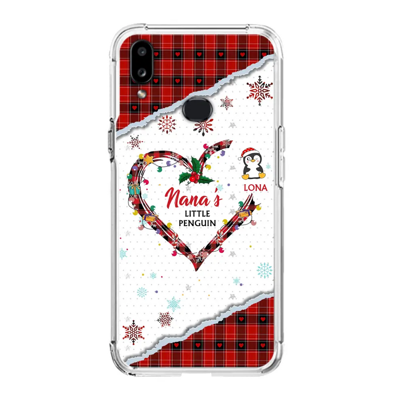 Personalized Christmas Nana Phone Case - Gift Idea For Grandma - Up to 10 Penguins - Case For iPhone/Samsung