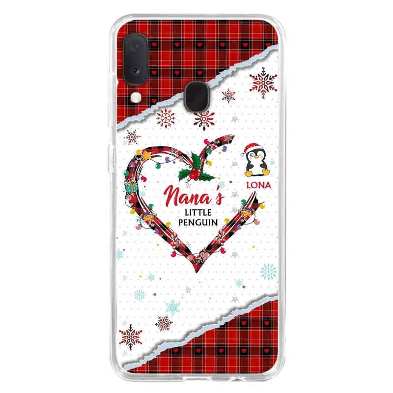 Personalized Christmas Nana Phone Case - Gift Idea For Grandma - Up to 10 Penguins - Case For iPhone/Samsung