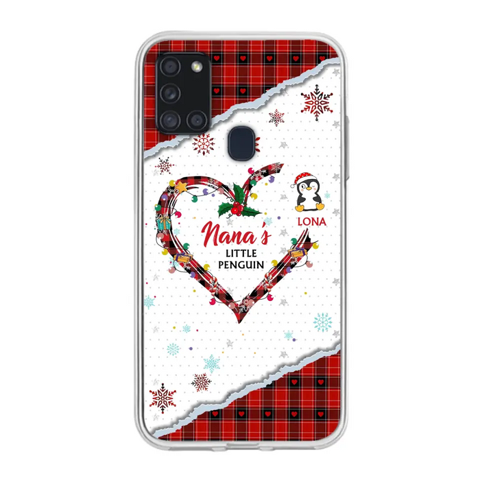 Personalized Christmas Nana Phone Case - Gift Idea For Grandma - Upto 10 Penguins -  Case For iPhone/Samsung