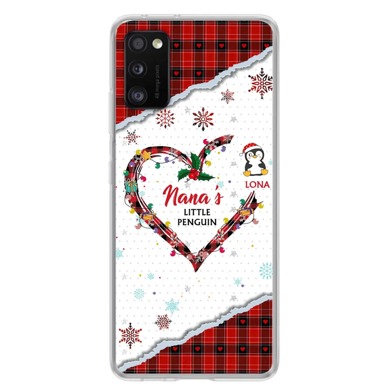 Personalized Christmas Nana Phone Case - Gift Idea For Grandma - Up to 10 Penguins - Case For iPhone/Samsung