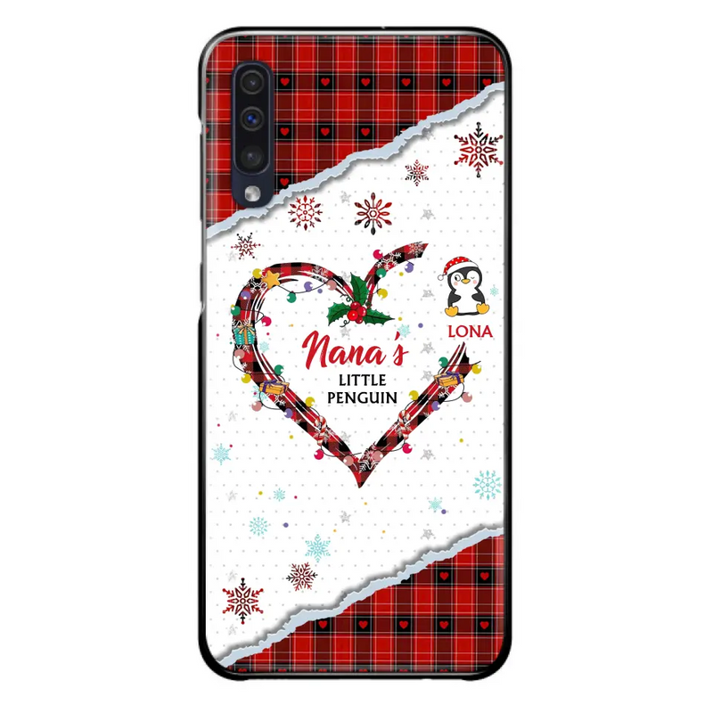 Personalized Christmas Nana Phone Case - Gift Idea For Grandma - Up to 10 Penguins - Case For iPhone/Samsung