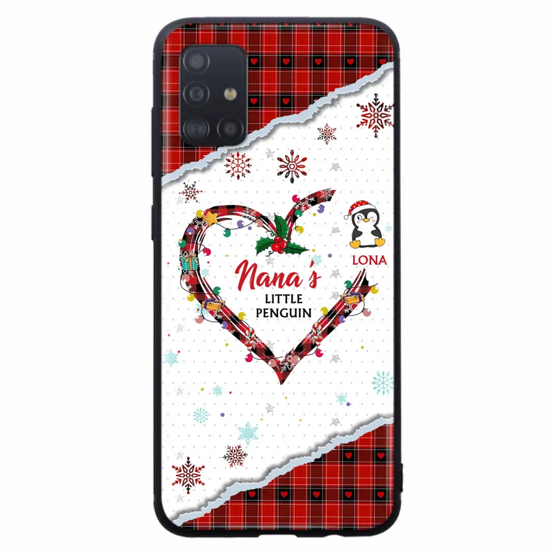 Personalized Christmas Nana Phone Case - Gift Idea For Grandma - Up to 10 Penguins - Case For iPhone/Samsung