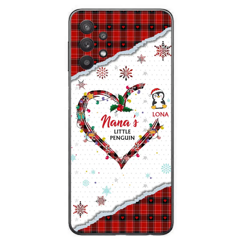 Personalized Christmas Nana Phone Case - Gift Idea For Grandma - Up to 10 Penguins - Case For iPhone/Samsung