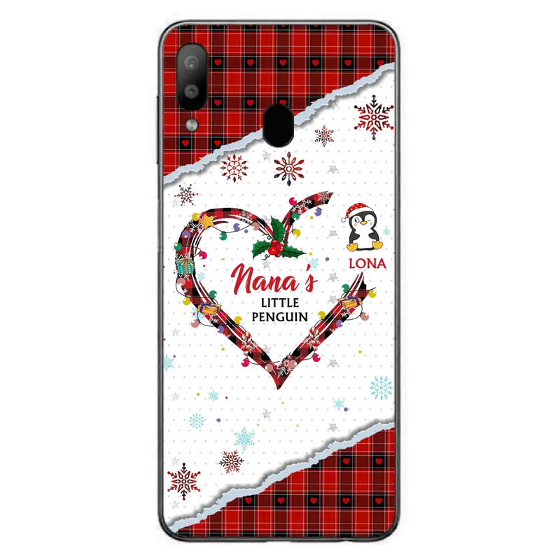 Personalized Christmas Nana Phone Case - Gift Idea For Grandma - Up to 10 Penguins - Case For iPhone/Samsung