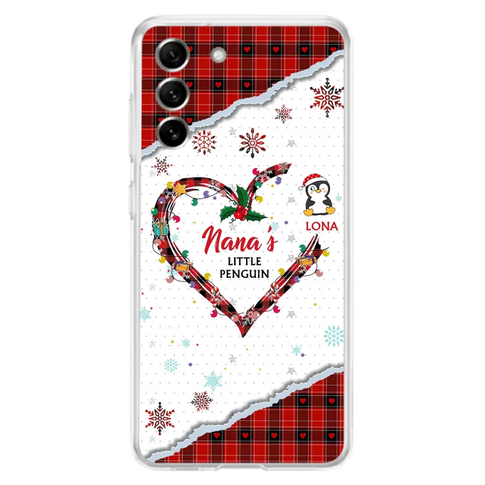 Personalized Christmas Nana Phone Case - Gift Idea For Grandma - Upto 10 Penguins -  Case For iPhone/Samsung