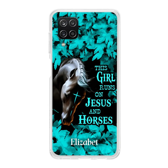 Custom Personalized Horse Girl Phone case - Case For iPhone And Samsung - This Girl Runs On Jesus And Horses