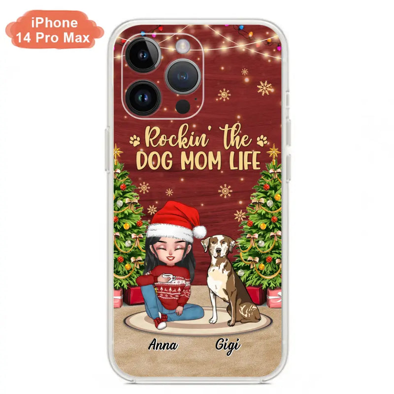 Personalized Dog Mom iPhone/Samsung Case - Christmas Gift Idea For Dogs Lovers - Up to 4 Dogs - Rockin' The Dog Mom Life
