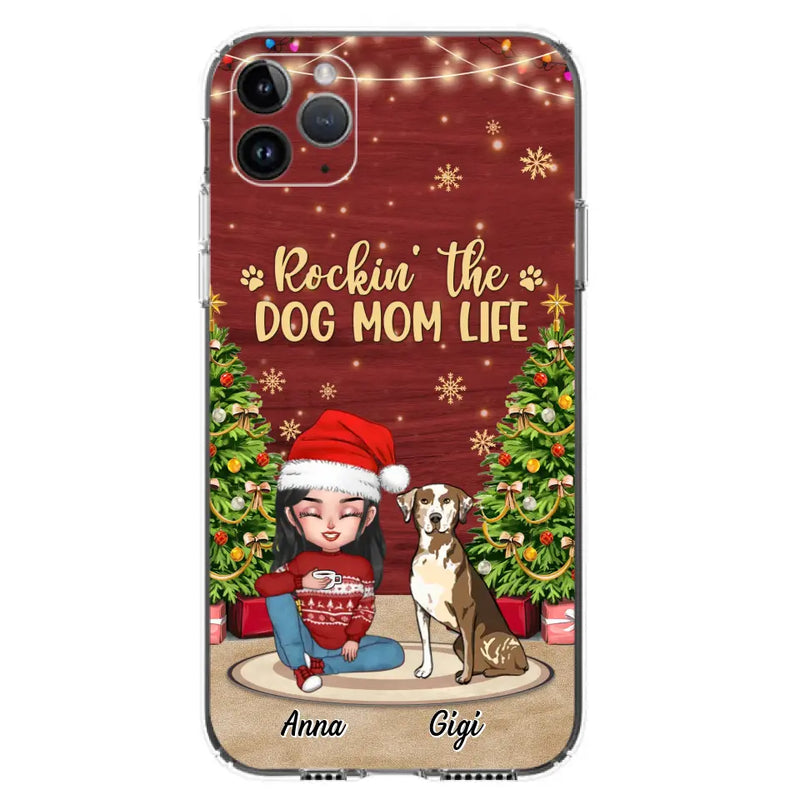 Personalized Dog Mom iPhone/Samsung Case - Christmas Gift Idea For Dogs Lovers - Up to 4 Dogs - Rockin' The Dog Mom Life