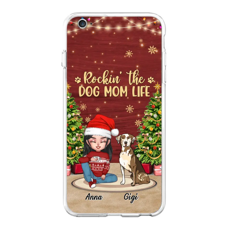 Personalized Dog Mom iPhone/Samsung Case - Christmas Gift Idea For Dogs Lovers - Up to 4 Dogs - Rockin' The Dog Mom Life
