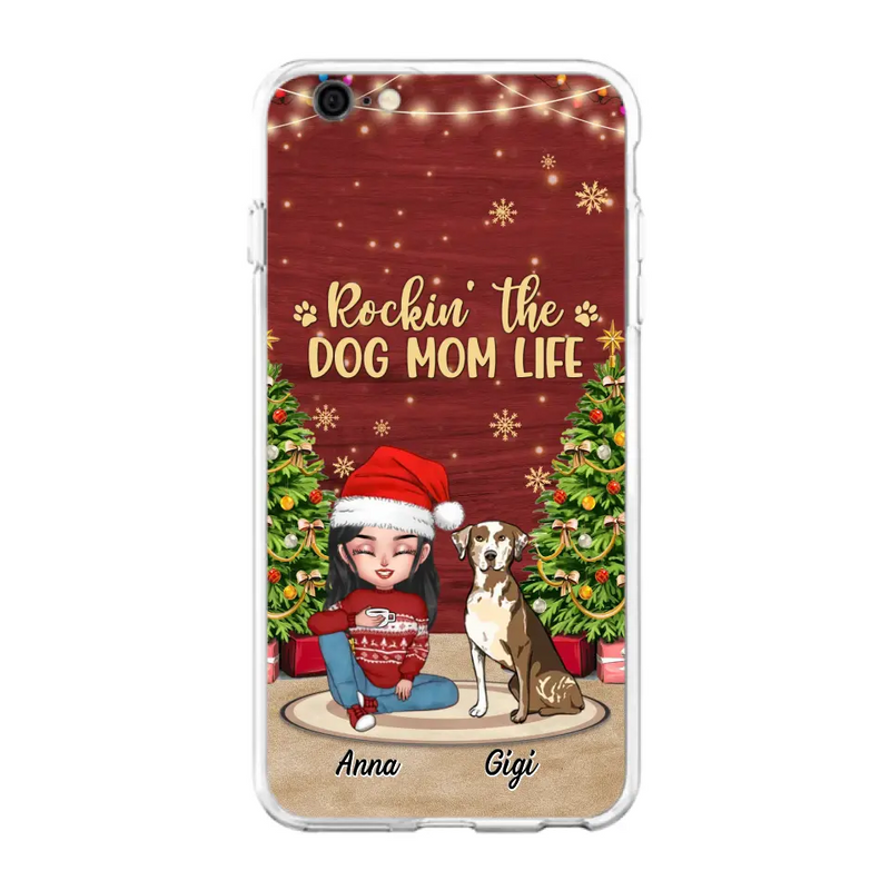 Personalized Dog Mom iPhone/Samsung Case - Christmas Gift Idea For Dogs Lovers - Up to 4 Dogs - Rockin' The Dog Mom Life