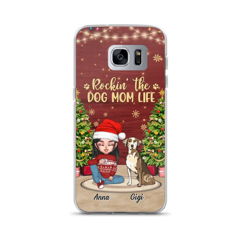 Personalized Dog Mom iPhone/Samsung Case - Christmas Gift Idea For Dogs Lovers - Up to 4 Dogs - Rockin' The Dog Mom Life