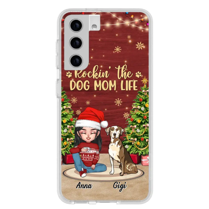 Personalized Dog Mom iPhone/Samsung Case - Christmas Gift Idea For Dogs Lovers - Up to 4 Dogs - Rockin' The Dog Mom Life