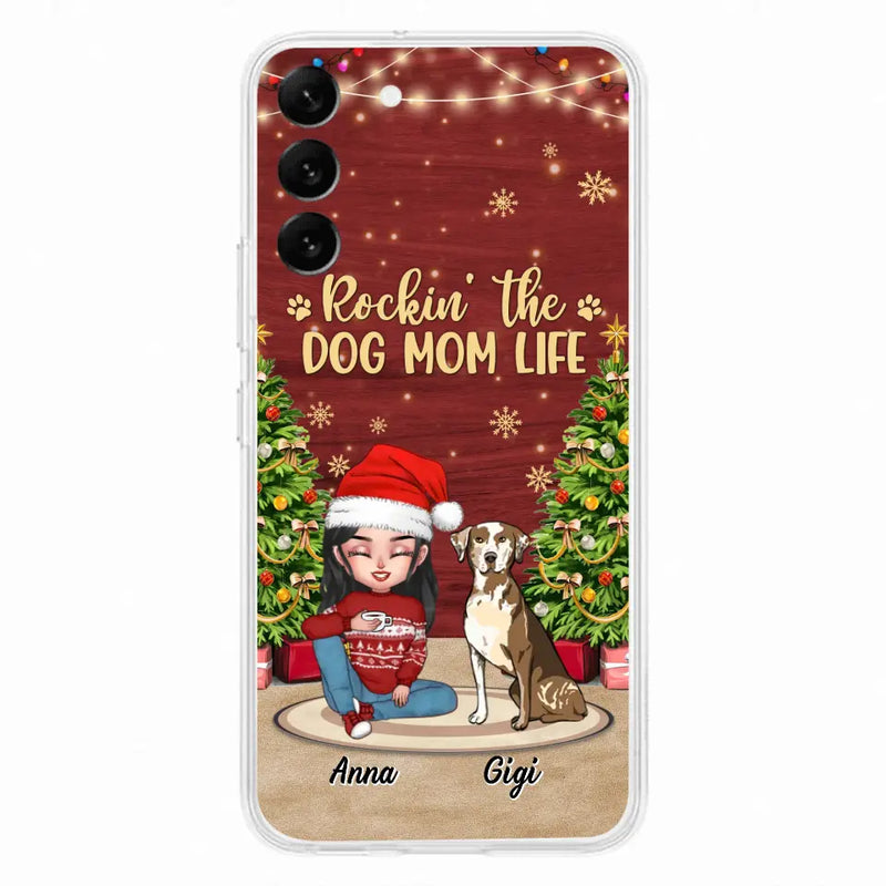 Personalized Dog Mom iPhone/Samsung Case - Christmas Gift Idea For Dogs Lovers - Up to 4 Dogs - Rockin' The Dog Mom Life