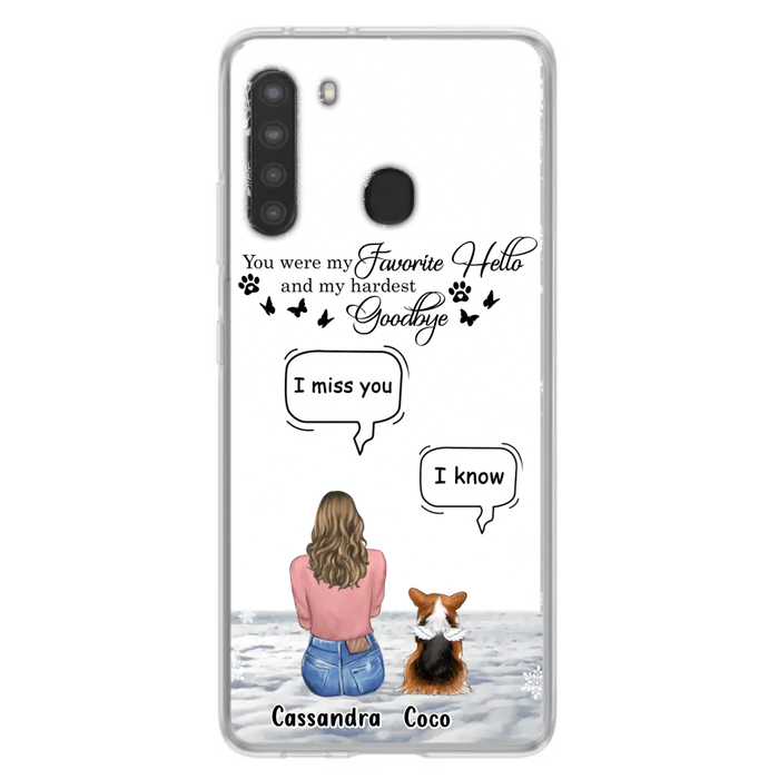 Personalized Pet Phone Case - Upto 4 Pets - Gift Idea For Couple/Dog/Cat Lover - You Were My Favorite Hello And My Hardest Goodbye - Case For iPhone/Samsung