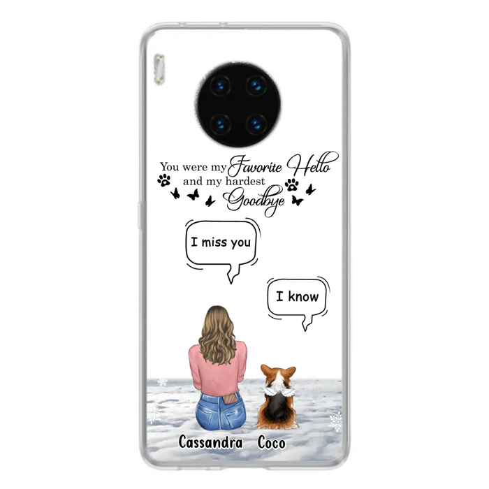 Personalized Pet Phone Case - Upto 4 Pets - Gift Idea For Couple/Dog/Cat Lover - You Were My Favorite Hello And My Hardest Goodbye - Case For Oppo/Xiaomi/Huawei