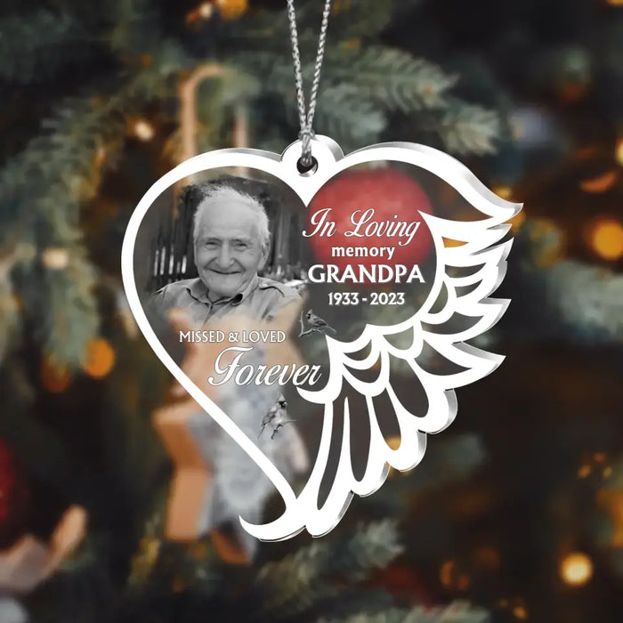 In Loving Of Memory - Personalized Custom Acrylic Ornament - Upload Photo - Memorial Gift Idea For Christmas