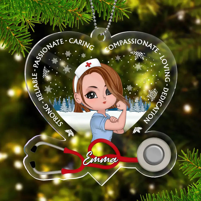 Personalized Custom Acrylic Ornament - Christmas Gift Idea For Nurse/ Friend