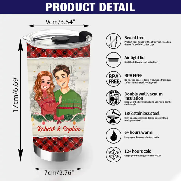 Personalized Christmas Couple Tumbler - Christmas Gift Idea For Couple -Congrats On Being My Husband You Lucky Bastard