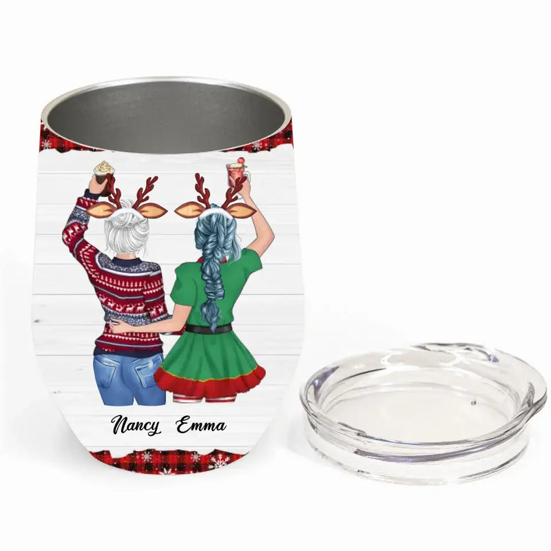 Personalized Mom & Daughter Wine Tumbler - Christmas Gift Idea for Mother/Christmas - Like Mother Like Daughter Oh Crap