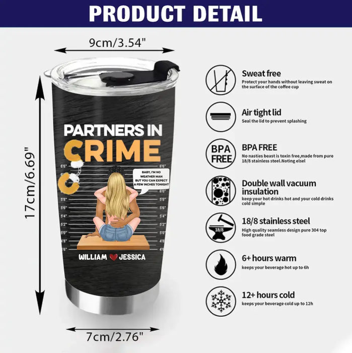 Custom Personalized Couple Tumbler - Gift Idea For Couple/Valentines Day - Partners In Crime