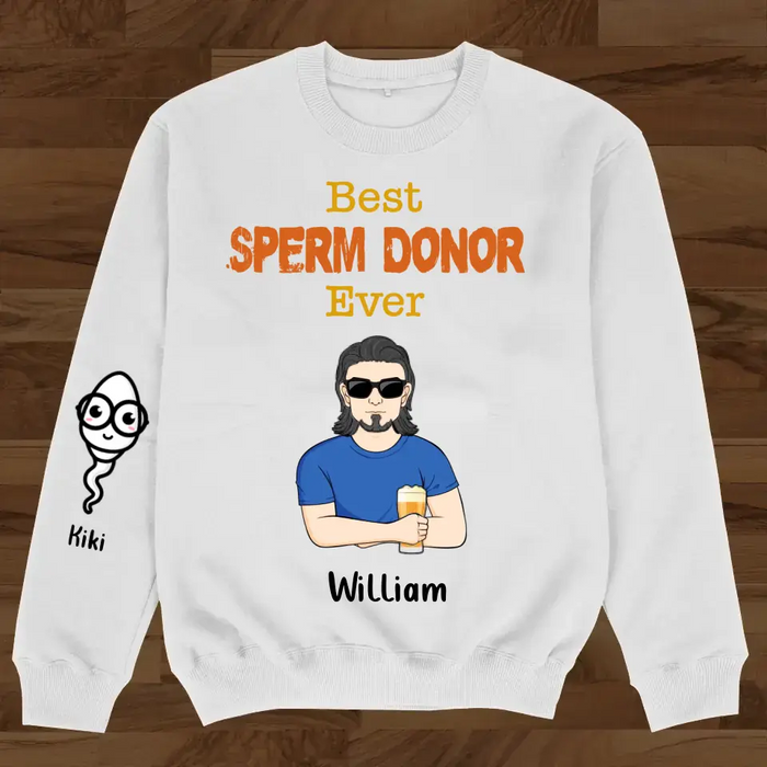Custom Personalized Father AOP Sweater - Upto 6 Children - Christmas Gift Idea for Father - Best Sperm Donor Ever