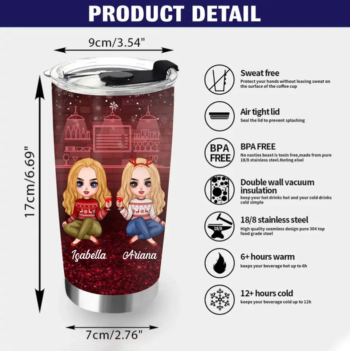 Custom Personalized Besties Tumbler - Christmas Gift Idea for Sisters/Friends/Besties - Congrats On Being My Coworker You Lucky Bastard