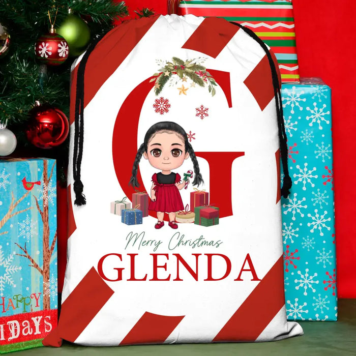 Custom Personalized Kid Santa Sack - Gift Idea For Christmas/ Kid/Boy/Girl - Merry Christmas