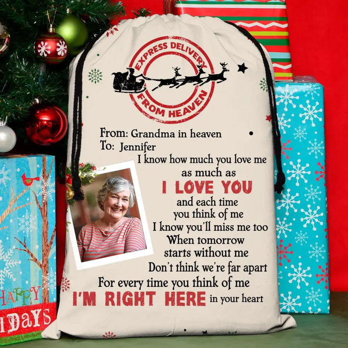 Custom Personalized Memorial  Santa Sack - Memorial Gift Idea For Christmas - I Know How Much You Love Me