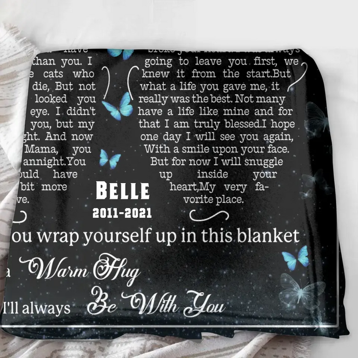 Personalized Memorial Single Layer Fleece/ Quilt Blanket - Don't Cry Sweet Mama - Memorial Gift Idea For Pet Lover - Upload Photo