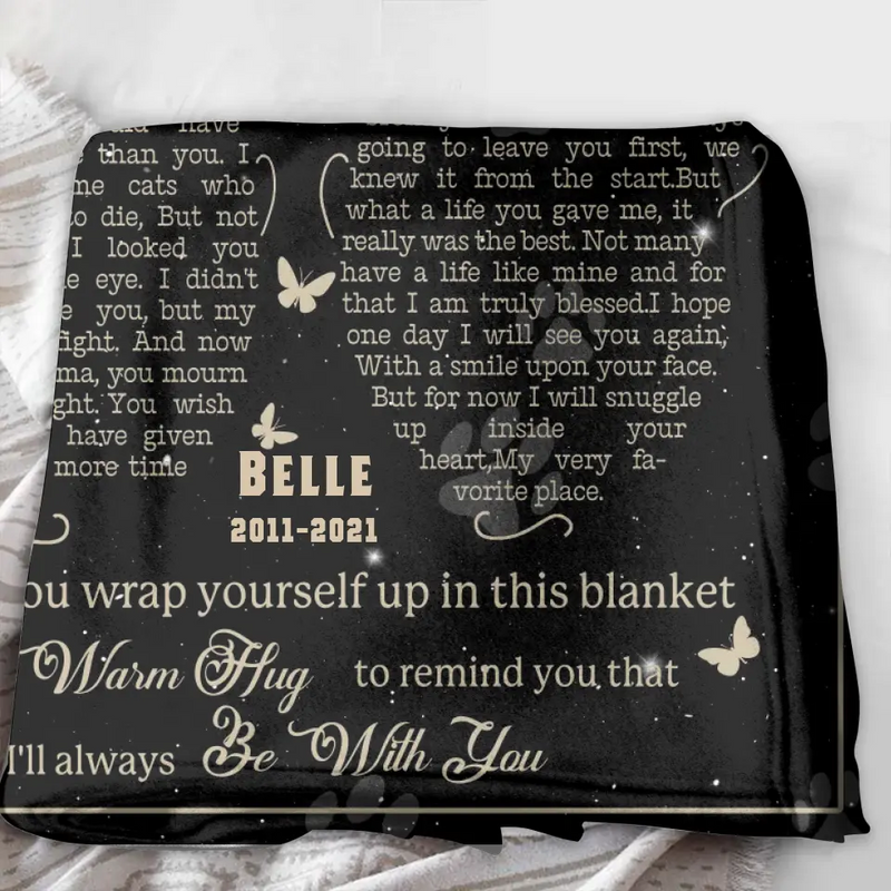 Personalized Memorial Fleece Throw Blanket/Quilt - Memorial Gift Idea For Pet Lover - Upload Photo - Don't Cry Sweet Mama