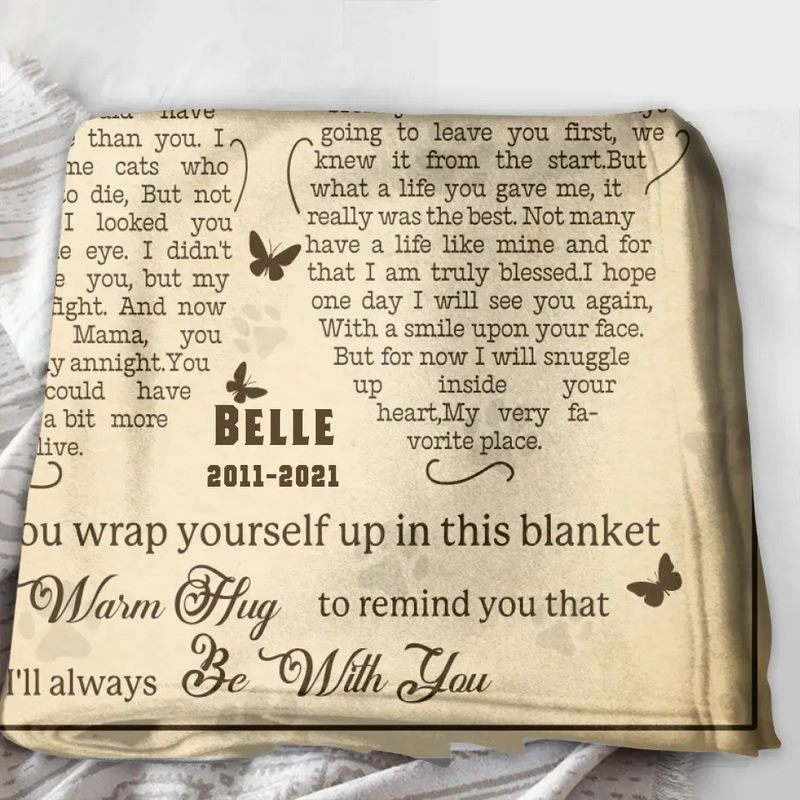 Personalized Memorial Fleece Throw Blanket/Quilt - Memorial Gift Idea For Pet Lover - Upload Photo - Don't Cry Sweet Mama