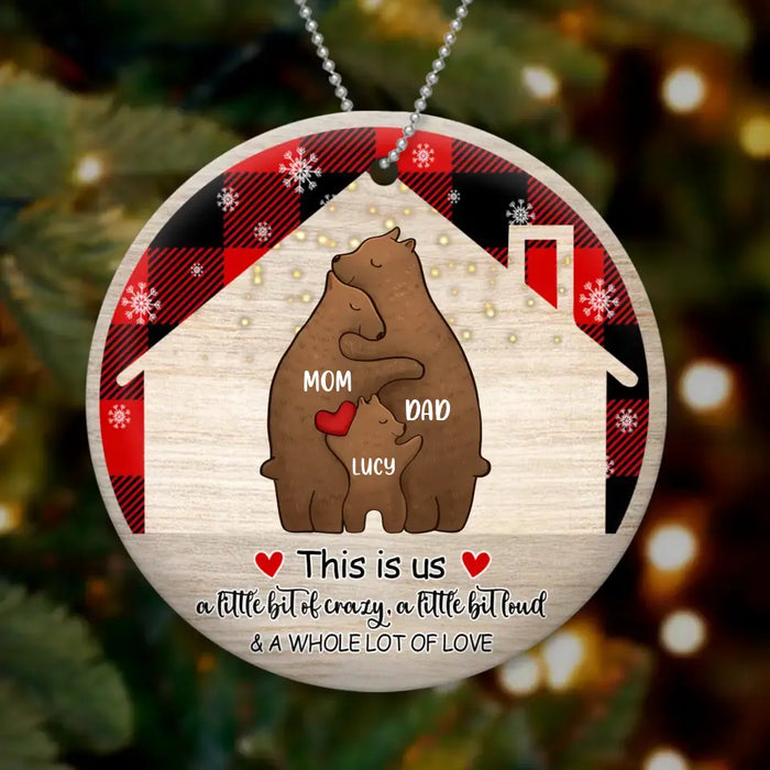 Custom Personalized Family Christmas Circle Wooden Ornament - Up to 4 Child - Gift Idea For Couple/ Family - This Is Us