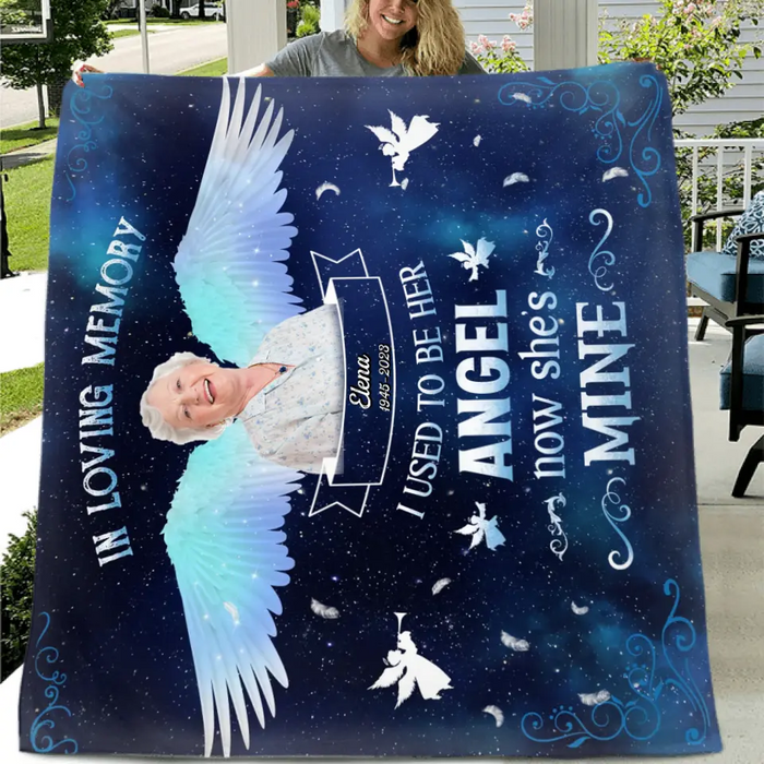 Custom Personalized Memorial Photo Single Layer Fleece Blanket - Memorial Gift Idea For Family Member - In Loving Memory