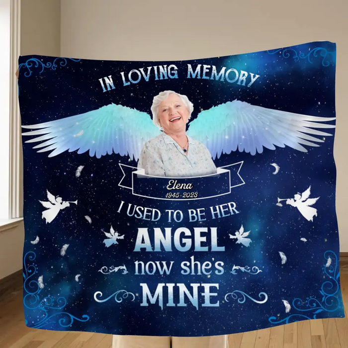 Custom Personalized Memorial Photo Single Layer Fleece Blanket - Memorial Gift Idea For Family Member - In Loving Memory