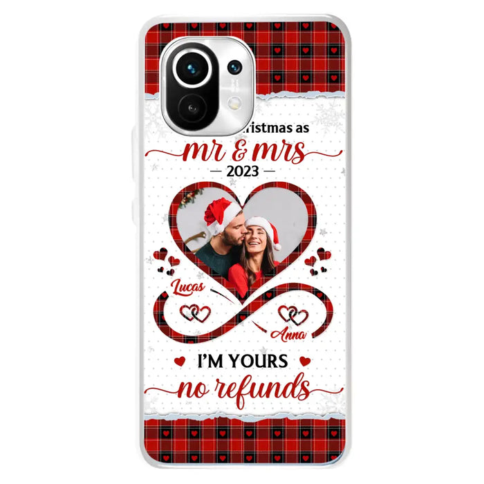 Custom Personalized Couple Photo Phone Case - Christmas Gift Idea For Couple/ Him/ Her - Our 1st Christmas As Mr & Mrs - Case For Oppo/ Xiaomi/ Huawei