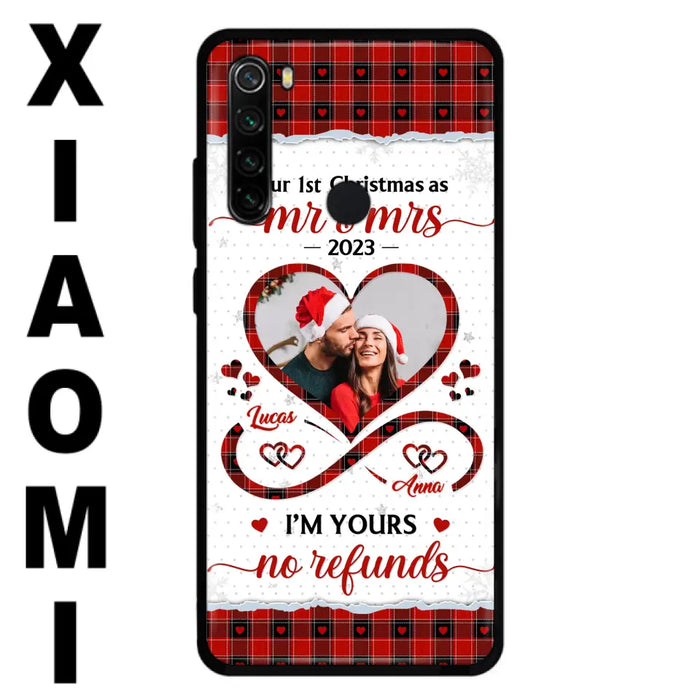 Custom Personalized Couple Photo Phone Case - Christmas Gift Idea For Couple/ Him/ Her - Our 1st Christmas As Mr & Mrs - Case For Oppo/ Xiaomi/ Huawei