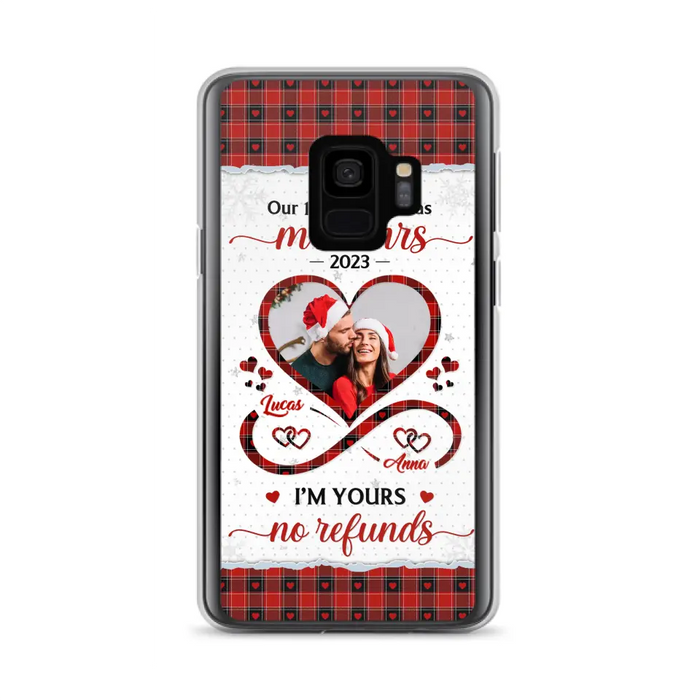 Custom Personalized Couple Photo Phone Case - Christmas Gift Idea For Couple/ Him/ Her - Our 1st Christmas As Mr & Mrs - Case For iPhone/Samsung