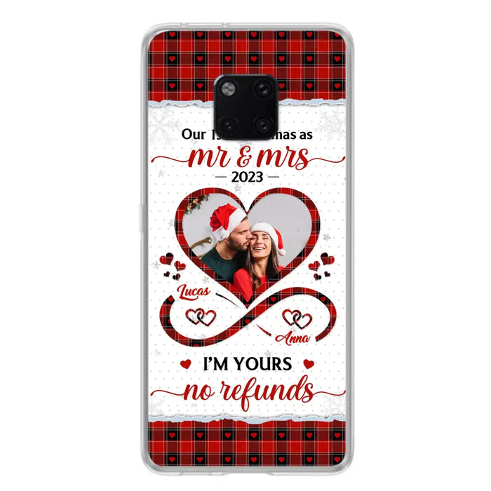 Custom Personalized Couple Photo Phone Case - Christmas Gift Idea For Couple/ Him/ Her - Our 1st Christmas As Mr & Mrs - Case For Oppo/ Xiaomi/ Huawei