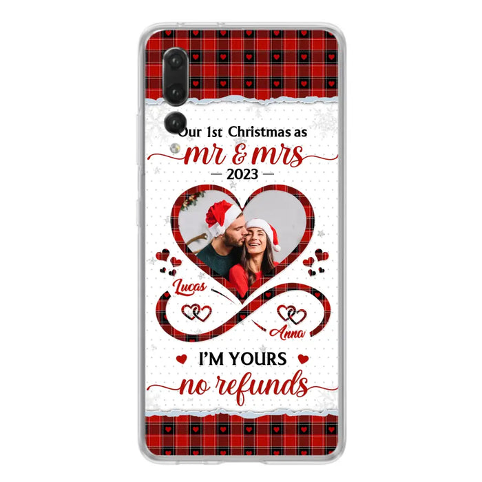 Custom Personalized Couple Photo Phone Case - Christmas Gift Idea For Couple/ Him/ Her - Our 1st Christmas As Mr & Mrs - Case For Oppo/ Xiaomi/ Huawei