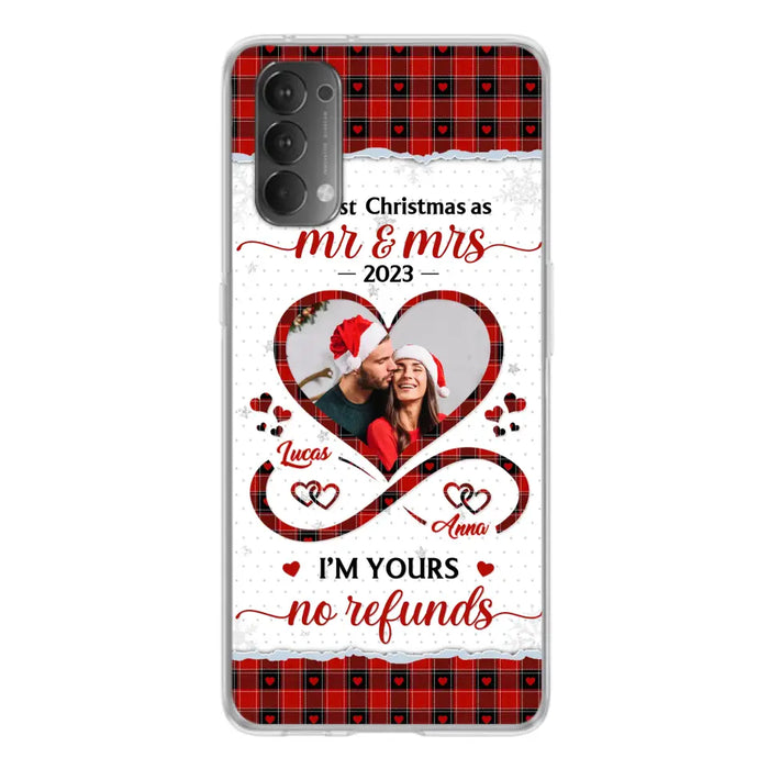 Custom Personalized Couple Photo Phone Case - Christmas Gift Idea For Couple/ Him/ Her - Our 1st Christmas As Mr & Mrs - Case For Oppo/ Xiaomi/ Huawei