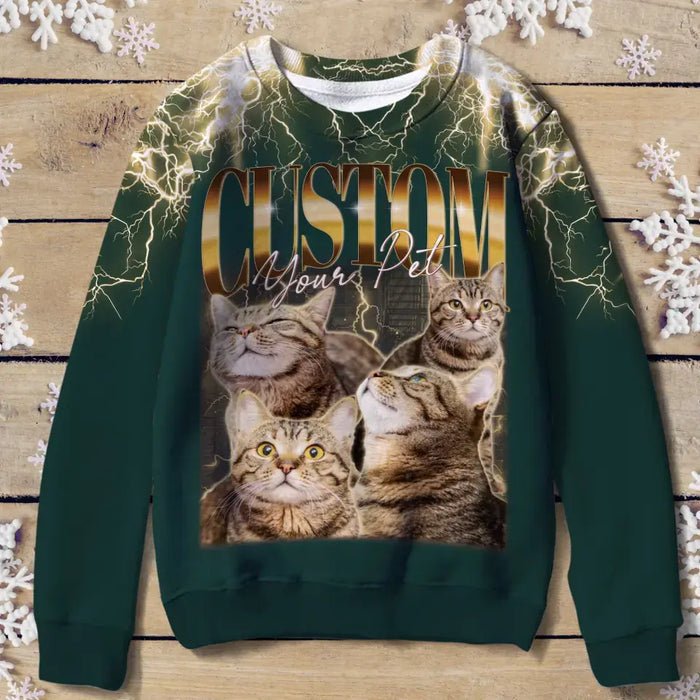 Custom Personalized Pet Photo AOP Sweater - Christmas Gift Idea for Pet Lovers