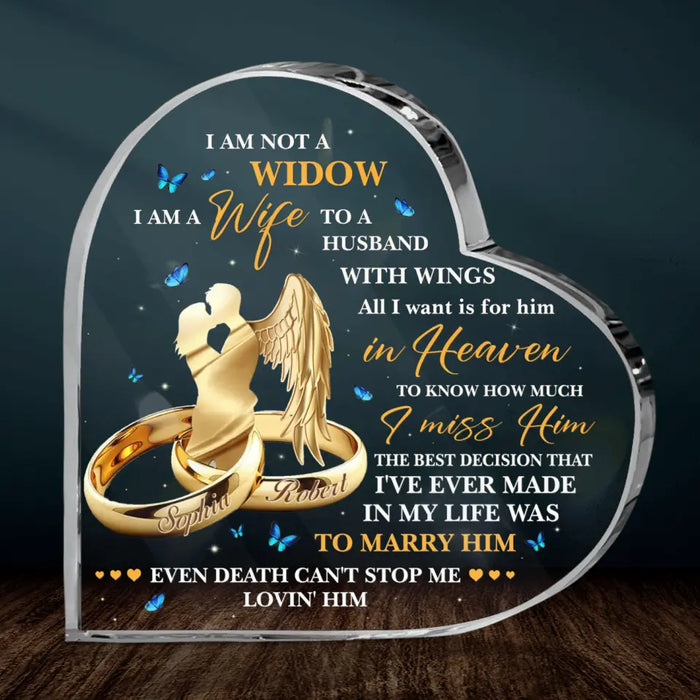 Custom Personalized Memorial  Couple Crystal Heart - Memorial Gift Idea - I Miss Him