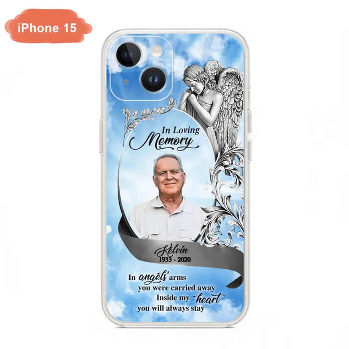 Custom Personalized Memorial Photo Phone Case - Memorial Gift Idea for Family - Inside My Heart You Will Always Stay - Case For iPhone/Samsung