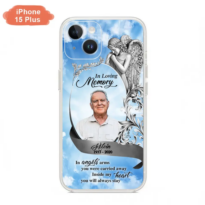 Custom Personalized Memorial Photo Phone Case - Memorial Gift Idea for Family - Inside My Heart You Will Always Stay - Case For iPhone/Samsung